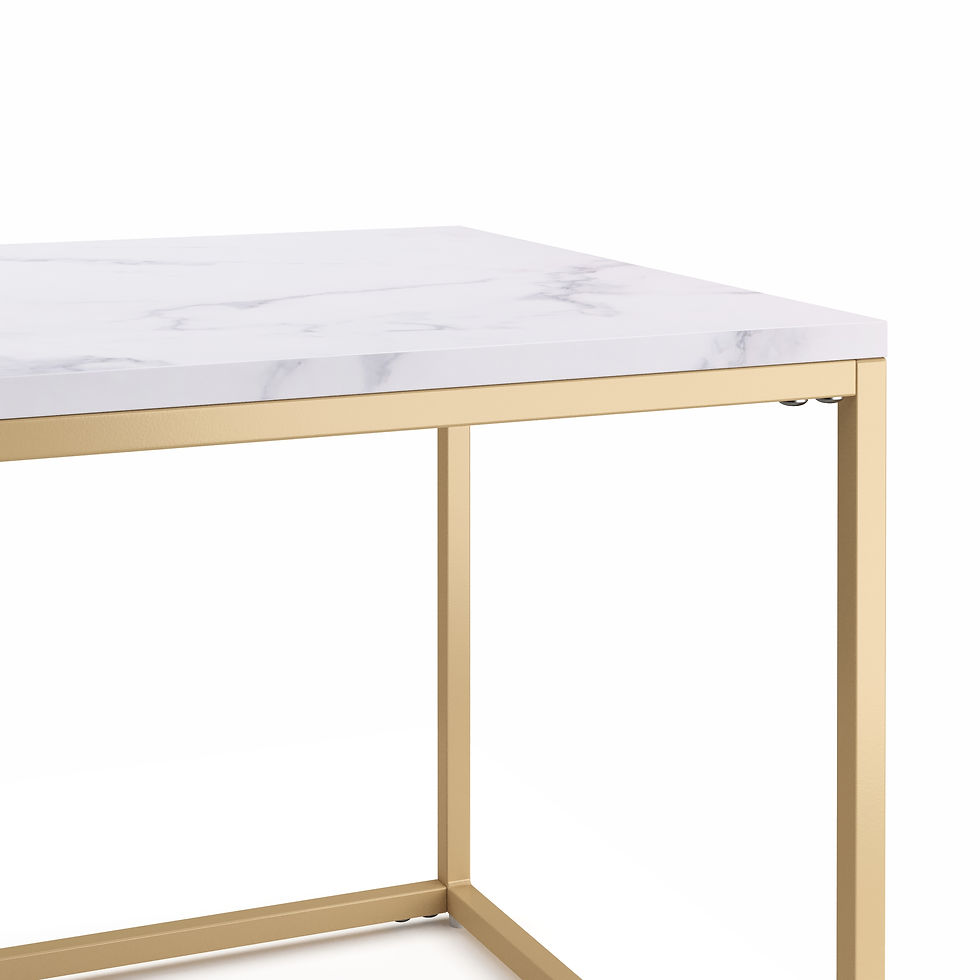 Miniaturbild: Beistelltisch Zara 80 x 45 x 40 cm Weiss Gold