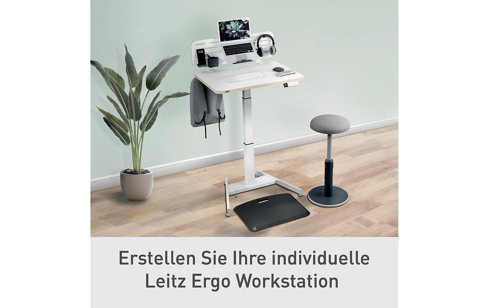Miniaturbild: Leitz Ergo, höhenverstellbarer Sitz-Stehtisch Weiss – elektrisch, 80x60cm