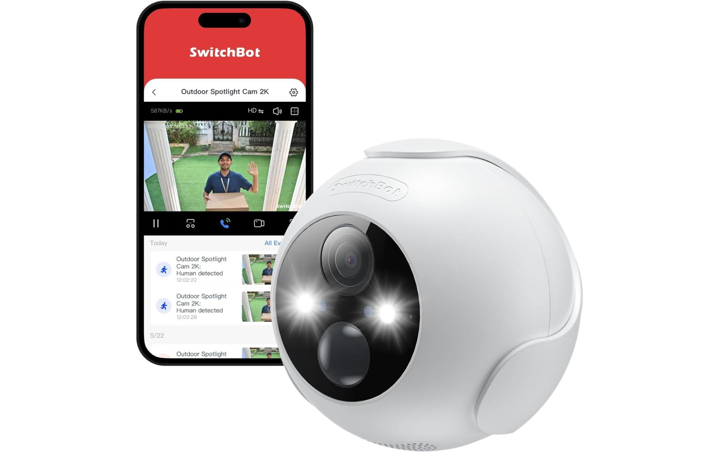 SwitchBot Outdoor Spotlight Cam 2K Weiss