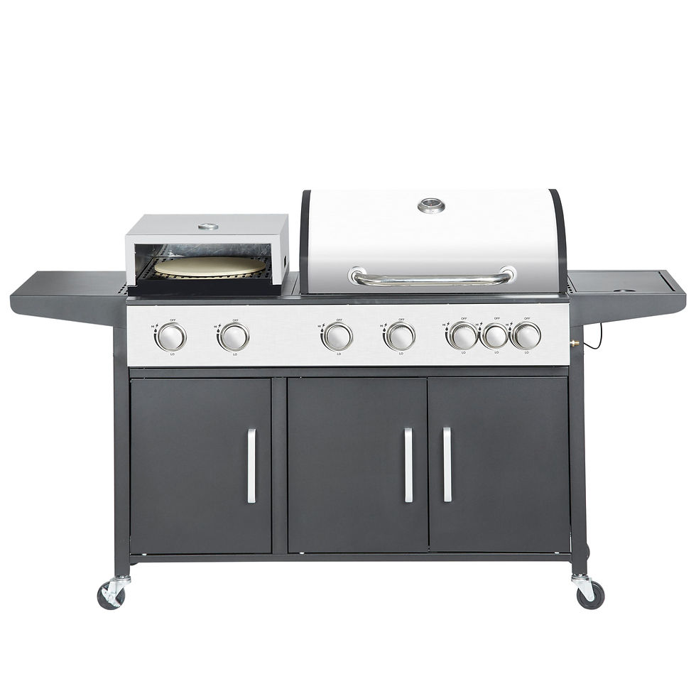 Miniaturbild: Gasgrill Schweiz mit integriertem Pizzaofen und Seitenbrenner