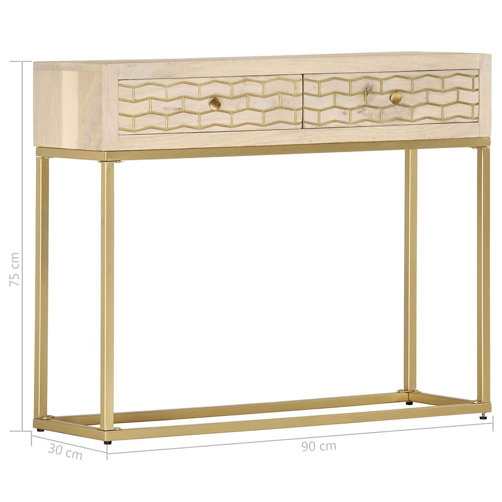Miniaturbild: Konsolentisch Golden 90 × 30 × 75 cm Massivholz Mango