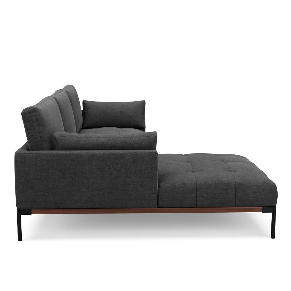 Miniaturbild: Ecksofa TIMBER links Anthrazit mit Recamiere und Kissen