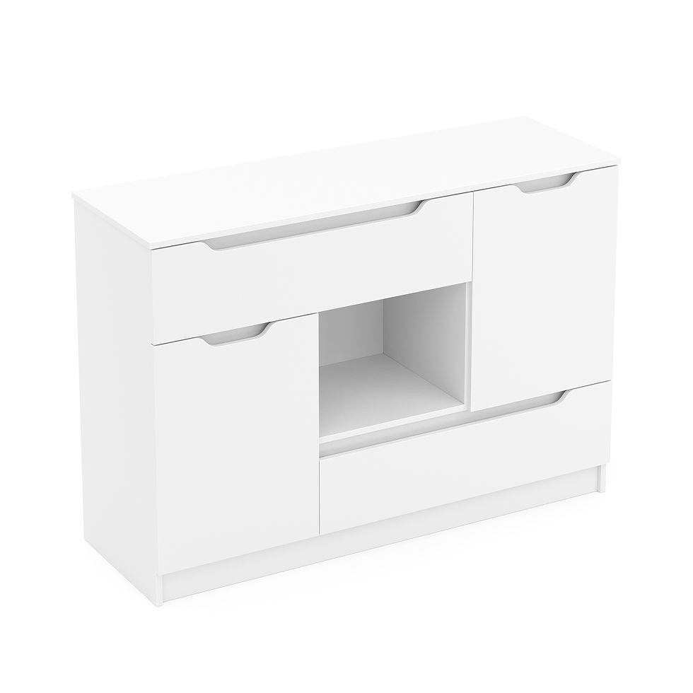 Miniaturbild: Kommode SENA 2 Schubladen 2 Türen 120 x 84 cm weiss
