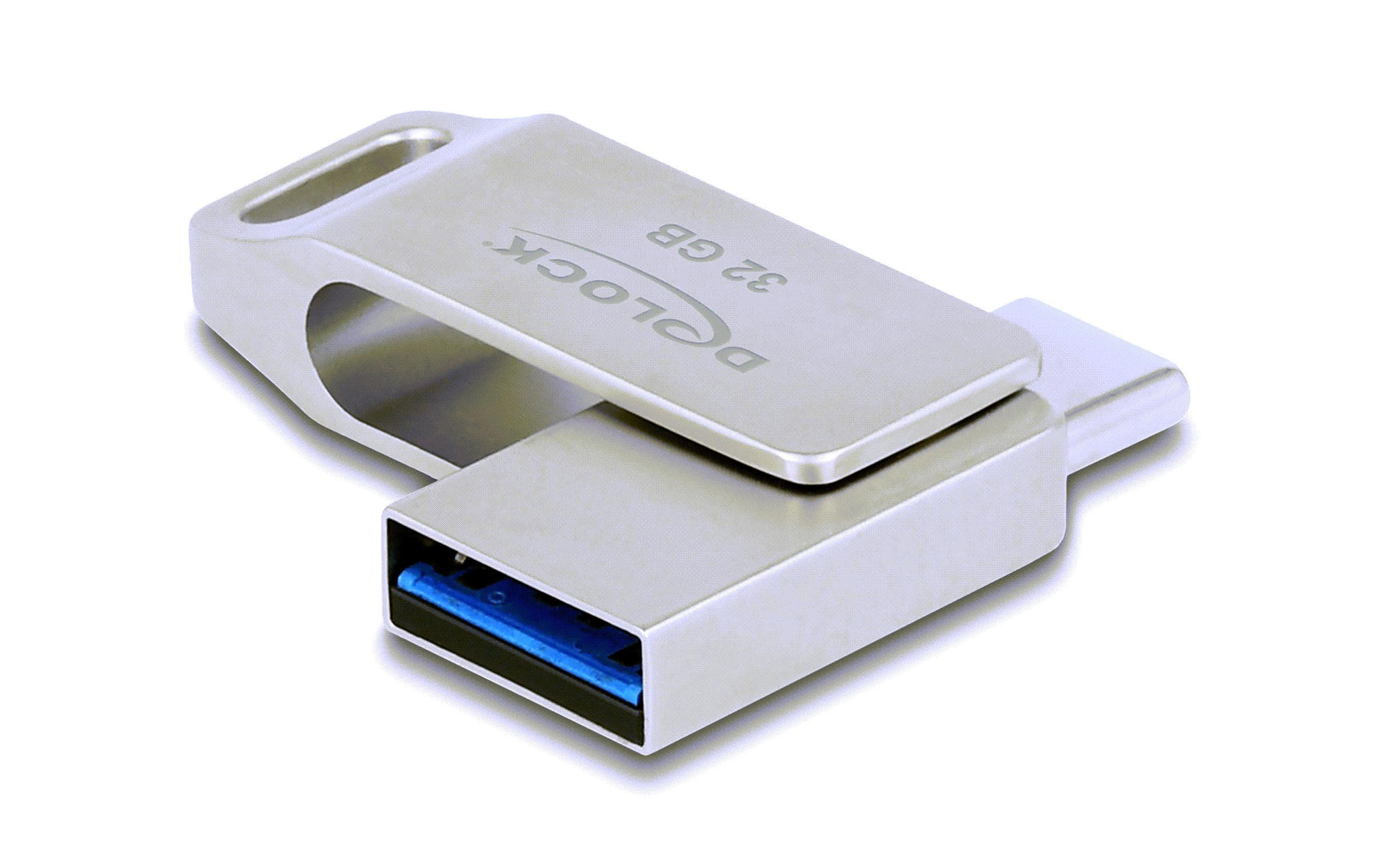 Delock USB-Stick 3.2 Gen 1 USB-C + Typ-A 32 GB – 32GB, Metallgehäuse