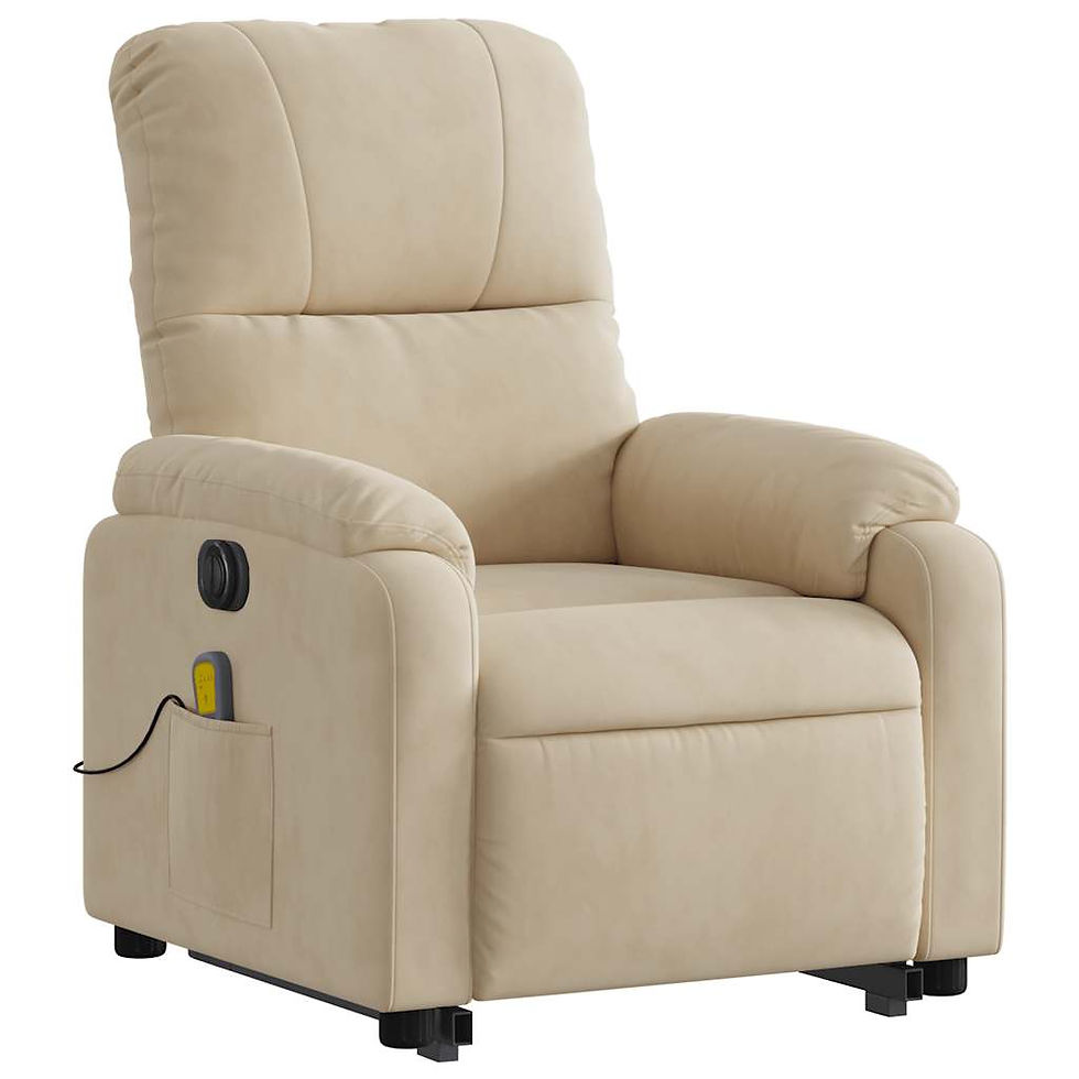 Miniaturbild: Massagesessel Aufstehhilfe Elektrisch Creme Mikrofasergewebe