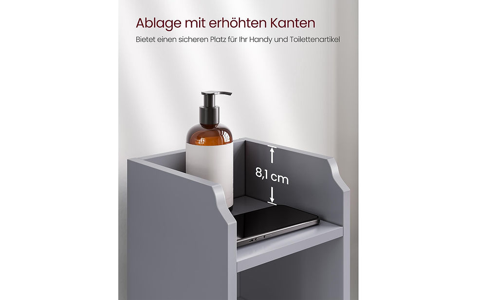 Miniaturbild: VASAGLE Badezimmer-Schrank 18 x 80 cm, Grau