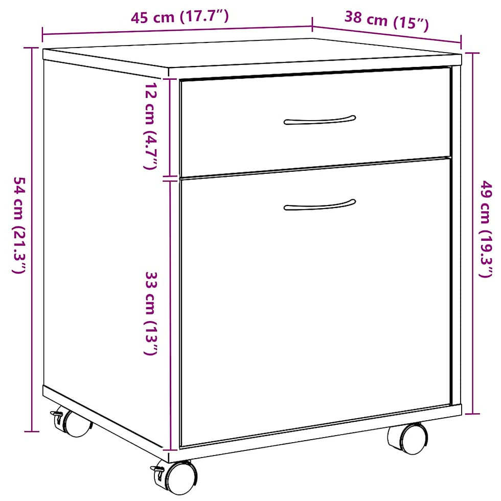 Miniaturbild: vidaXL Rollcontainer Artisan-Eiche 45x38x54 cm Holzwerkstoff