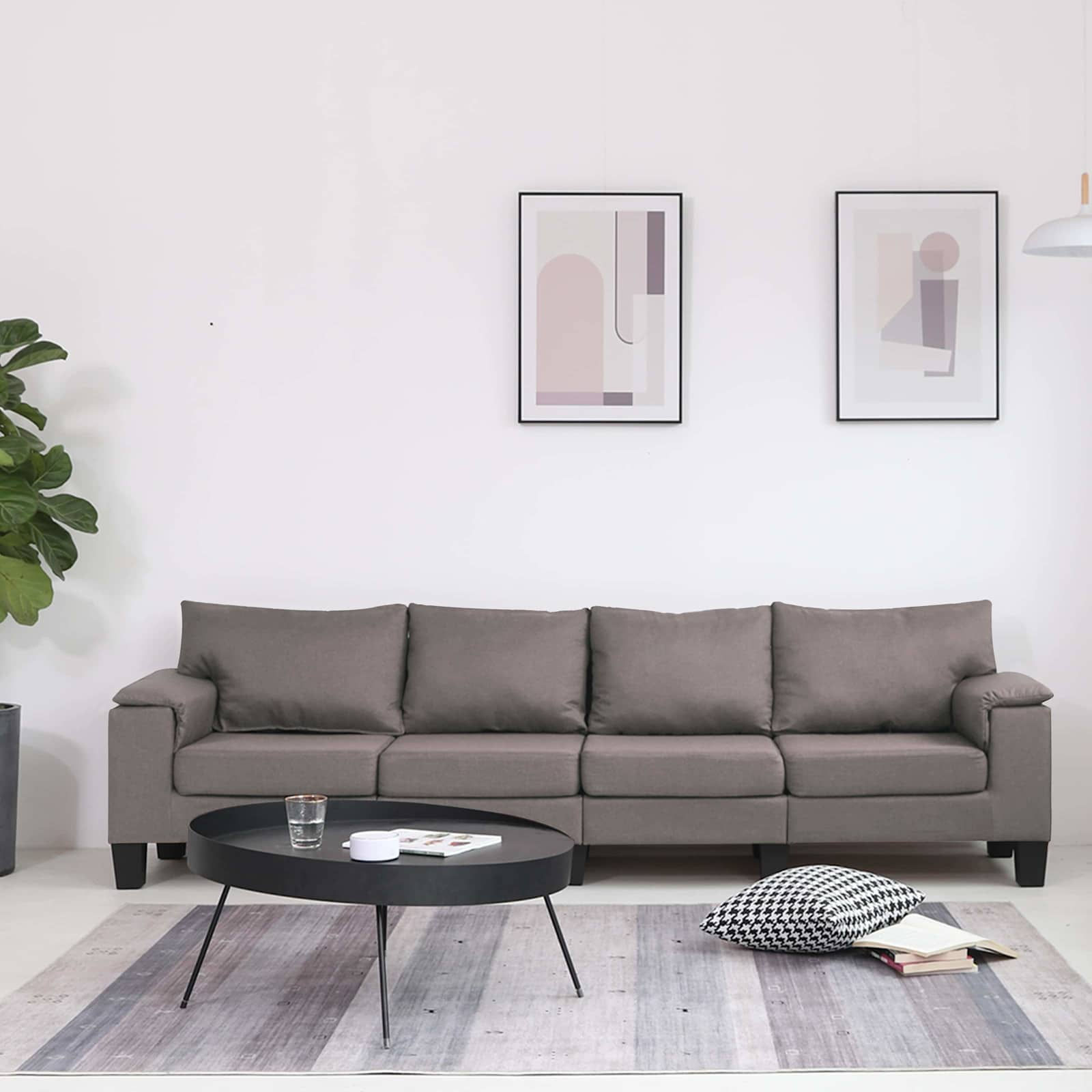 Sofa Taupe 4-Sitzer Stoff