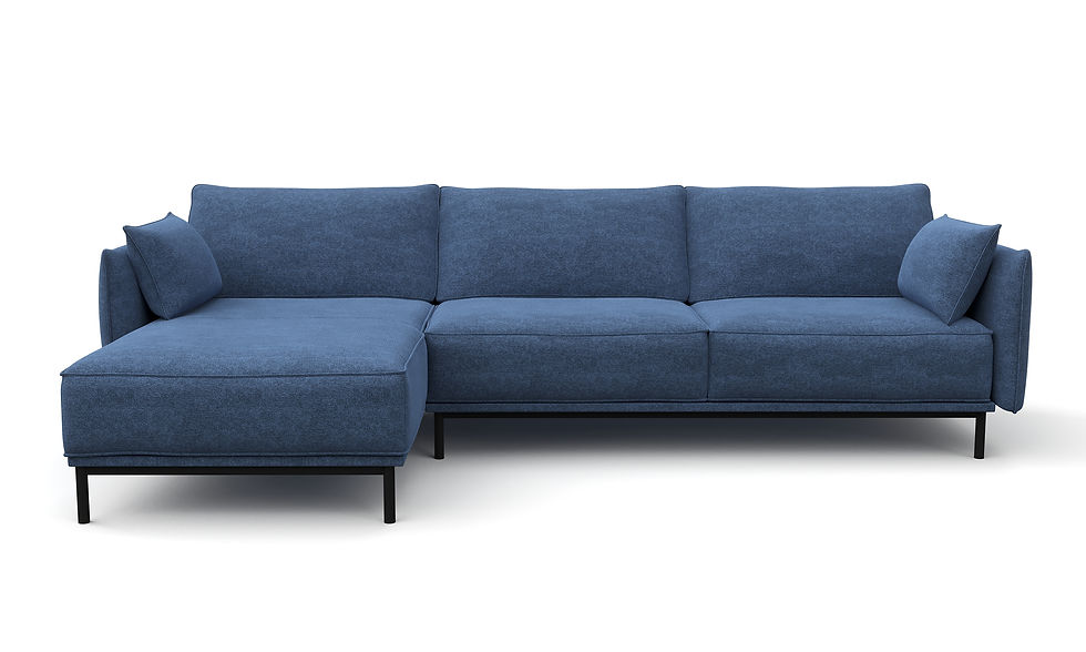 Miniaturbild: Ecksofa Elvis links blau mit gemütlicher Liegefläche