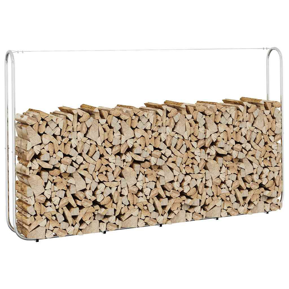 Kaminholzregal 250 × 25 × 150 cm aus verzinktem Stahl