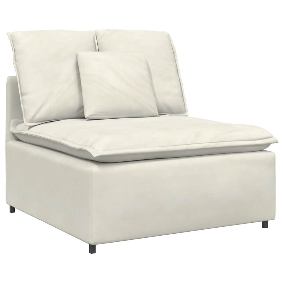 Miniaturbild: Modulares Sofa mit Kissen Samt Creme – 400 x 200 x 64 cm