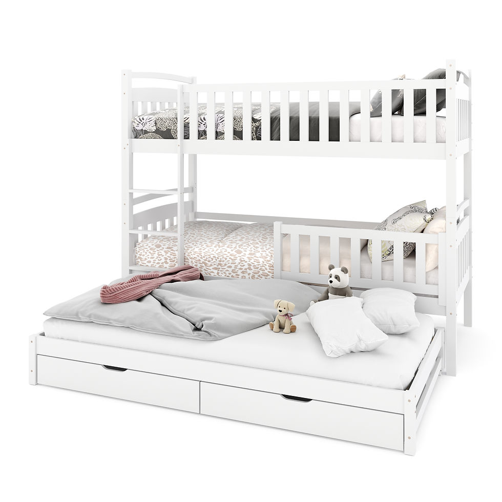 Miniaturbild: Etagenbett JULIETTE mit Ausziehbett 90 x 200 cm weiss