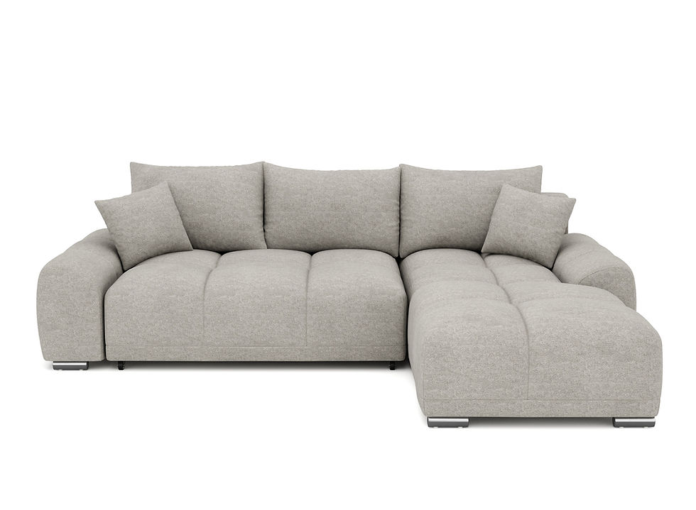 Miniaturbild: Detailaufnahme der Rückenlehne beim grauen Ecksofa Schweiz