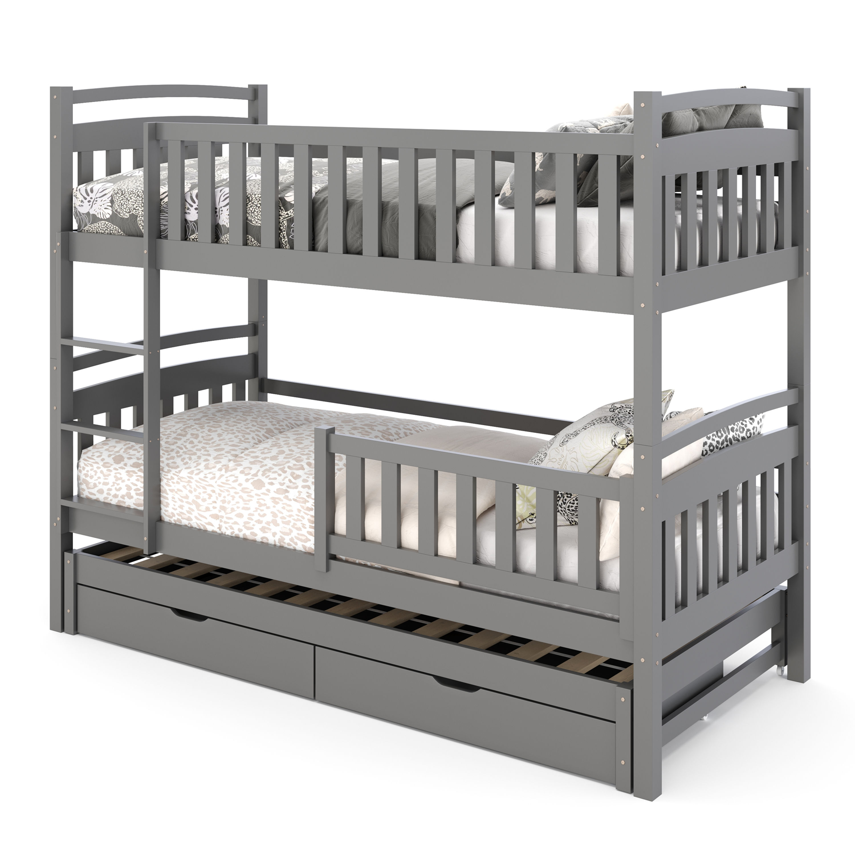 Etagenbett JULIETTE mit Ausziehbett anthrazit