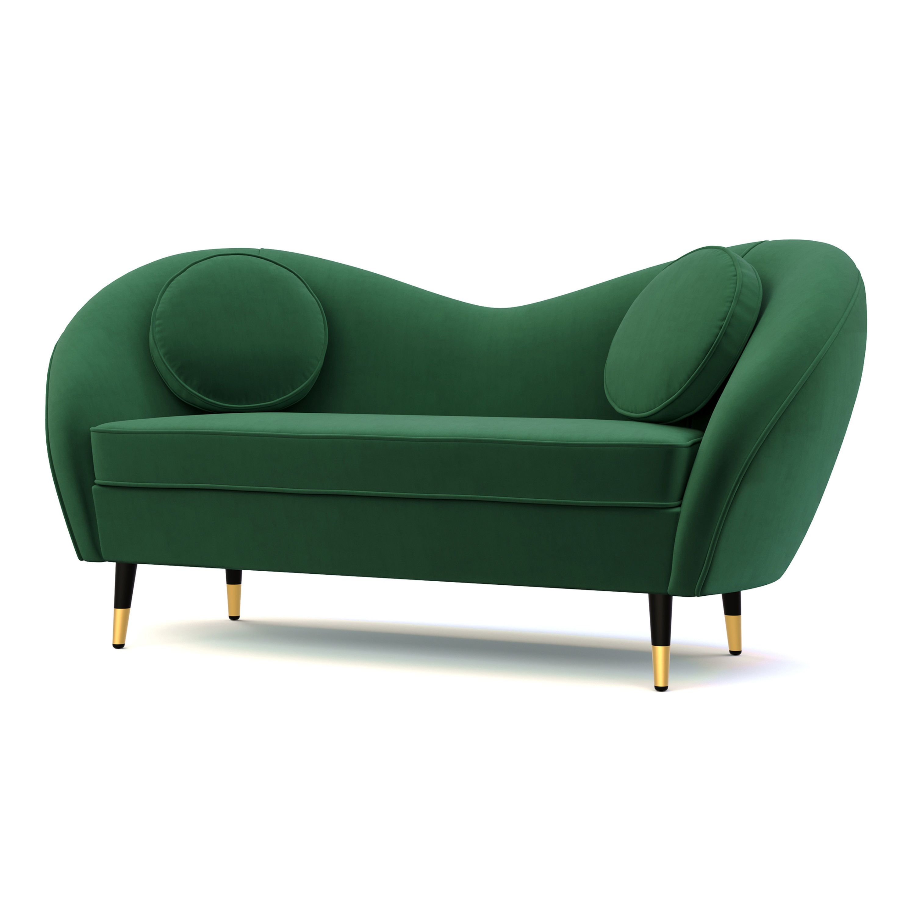 Samtsofa Daphne 2-Sitzer dunkelgrün