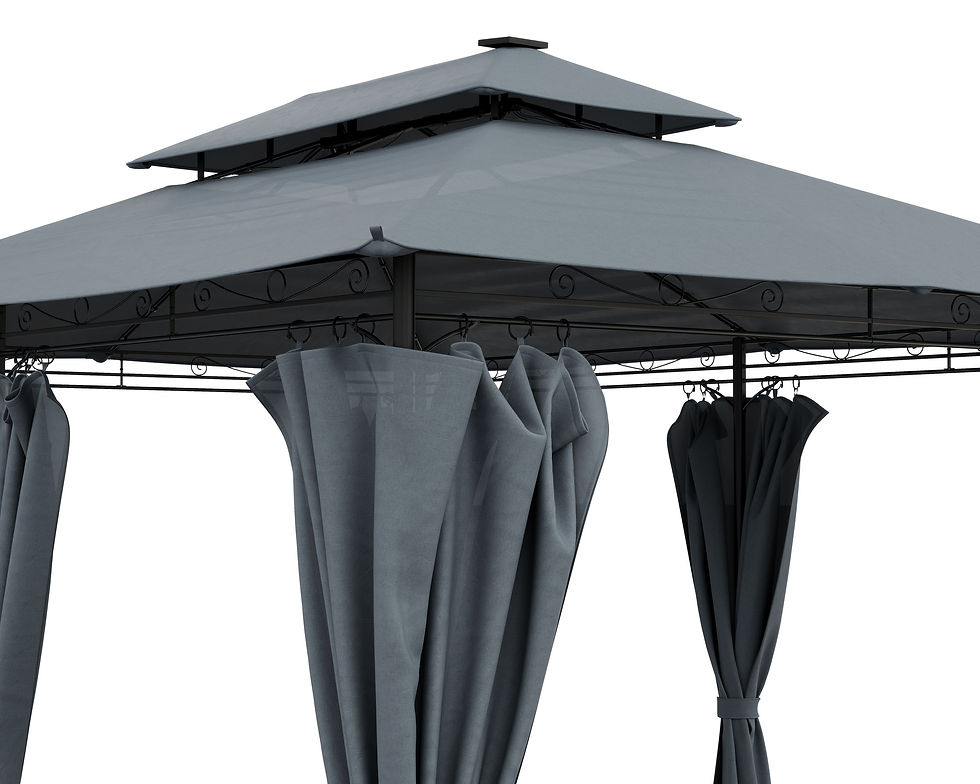 Miniaturbild: Grauer Gartenpavillon 4 x 3 m für Terrasse und gemütliche Sommerabende