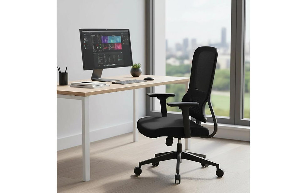 Miniaturbild: Contini Bürostuhl FlexSeat Schwarz – Kunststoff, mit Armlehnen