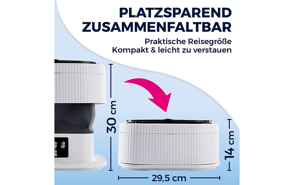 Miniaturbild: CLEANmaxx Mini Waschmaschine Oben – 9 Liter, 1kg Wäsche, 55dB, 18W/230V