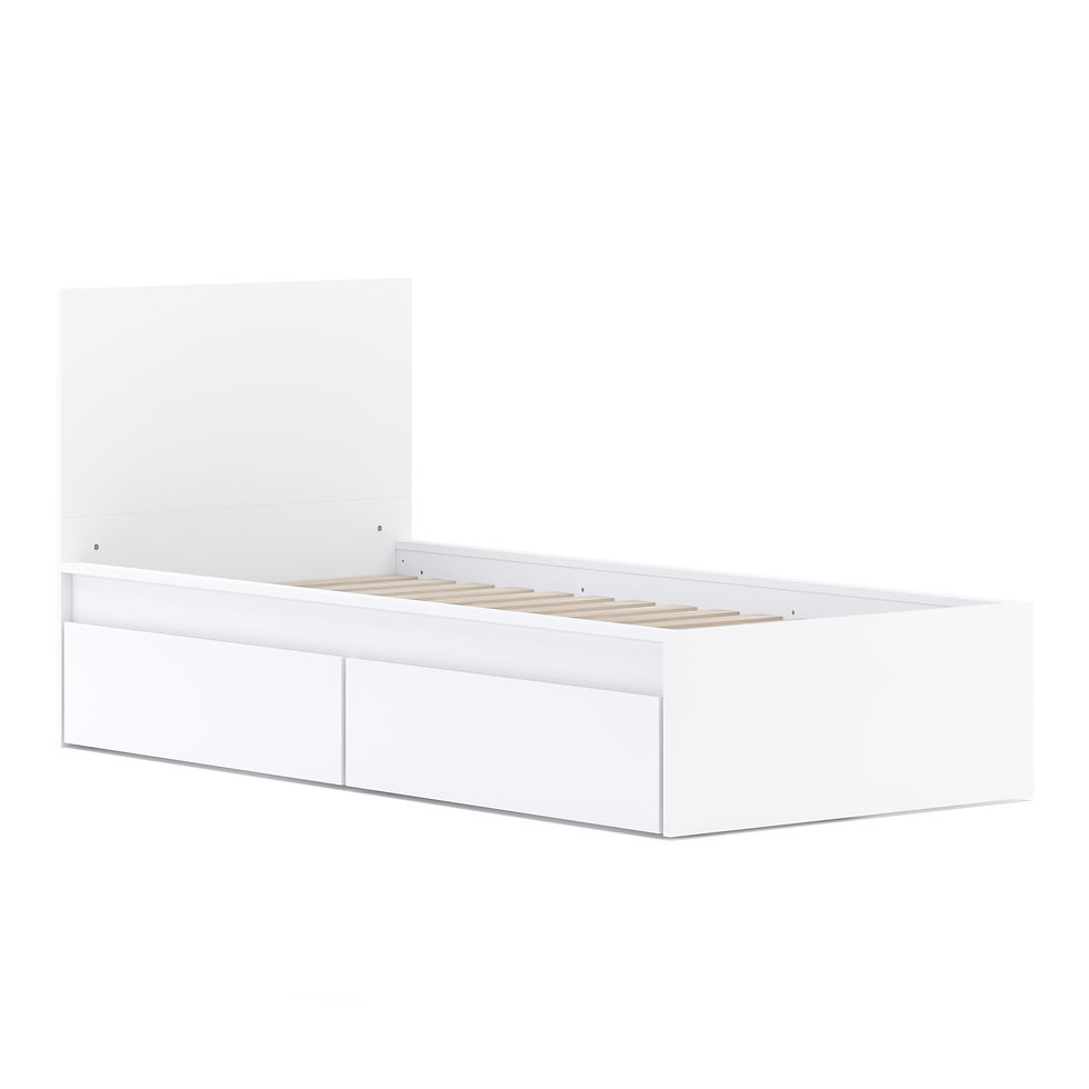Miniaturbild: Bett RIGI mit 2 Schubladen 90 x 200 cm weiss