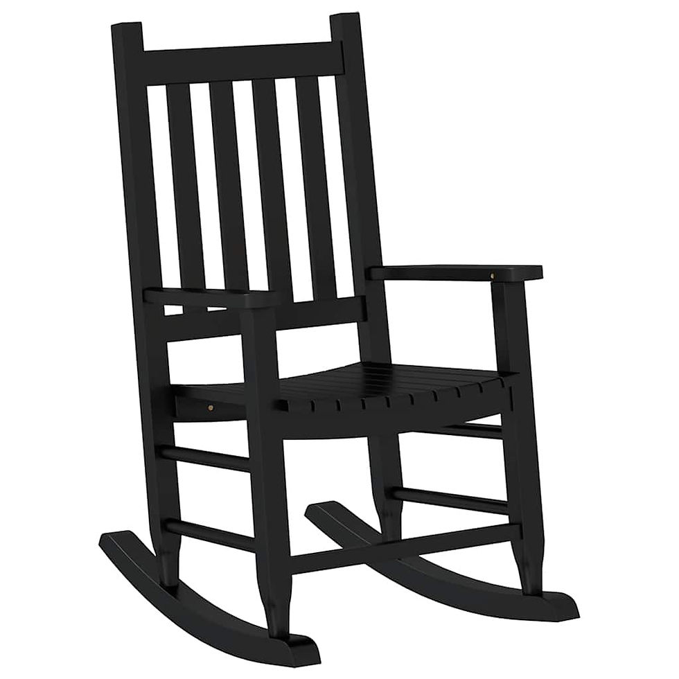 Miniaturbild: Schaukelstuhl für Kinder 2 Stk. Schwarz Massivholz Pappel