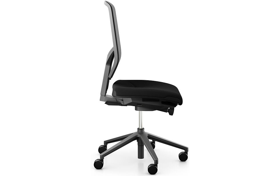 Miniaturbild: Giroflex Bürostuhl 68 mit Netzrücken, ohne Armlehnen, Schwarz