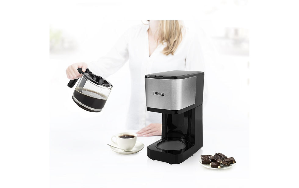 Miniaturbild: Princess Filterkaffeemaschine Compact 12 Schwarz/Silber