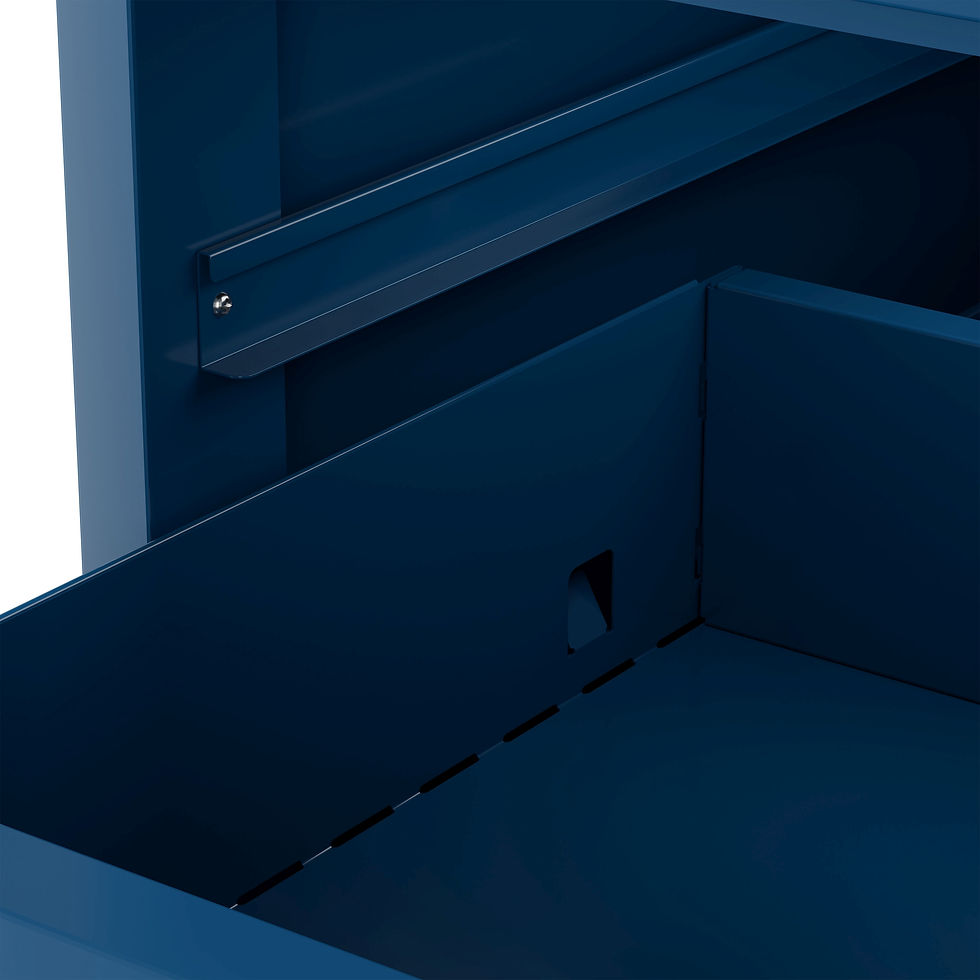 Miniaturbild: CUBIX Stahl-Rollcontainer mit 3 Schubladen, dunkelblau