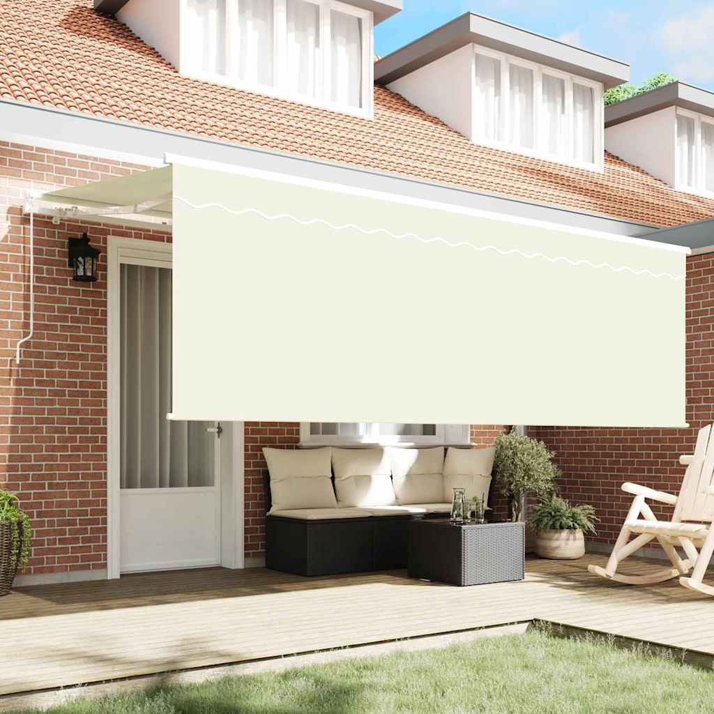 Markise Creme 350 x 200 cm Polyester und Aluminium