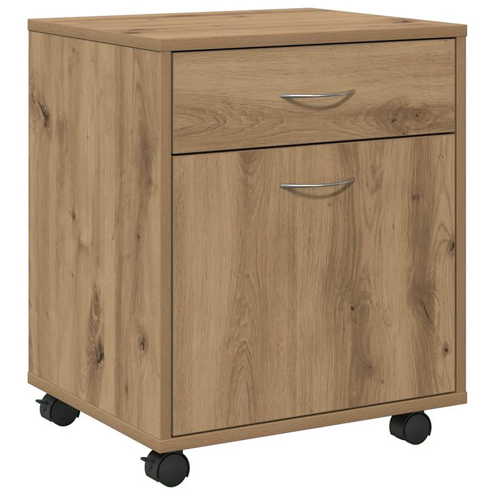 Miniaturbild: vidaXL Rollcontainer Artisan-Eiche 45x38x54 cm Holzwerkstoff