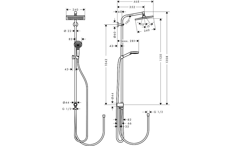 Miniaturbild: hansgrohe Duschsystem Crometta E 240 1jet Reno EcoSmart – EcoSmart Chrom