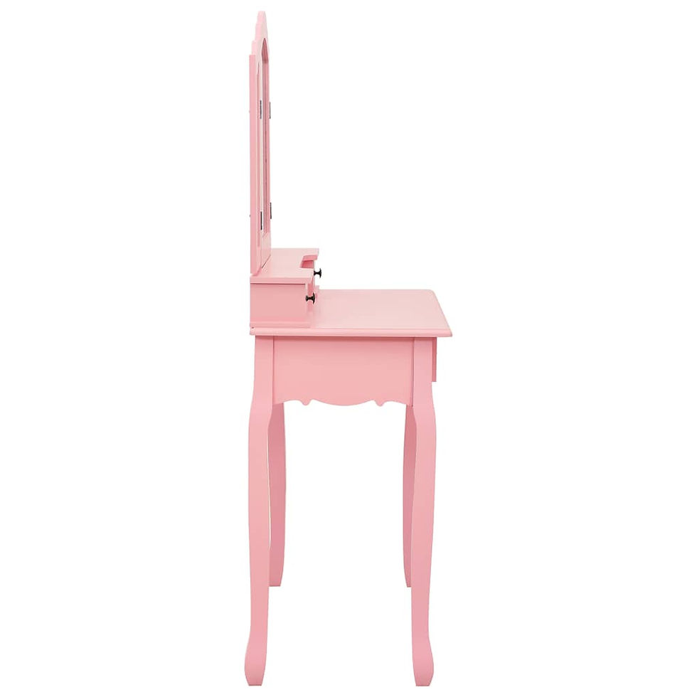 Miniaturbild: Schminktisch-Set mit Hocker Rosa 80×69×141 cm Paulowniaholz