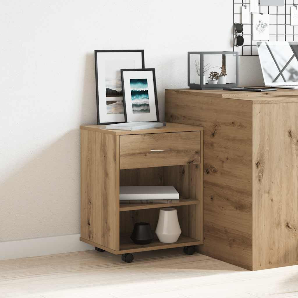 vidaXL Rollcontainer Artisan-Eiche 46x36x59 cm Holzwerkstoff