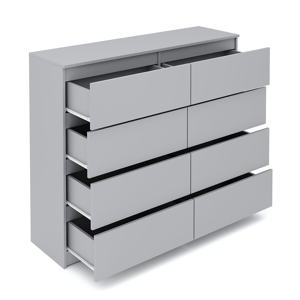 Miniaturbild: Kommode TALA 8 Schubladen 119 x 100 cm grau