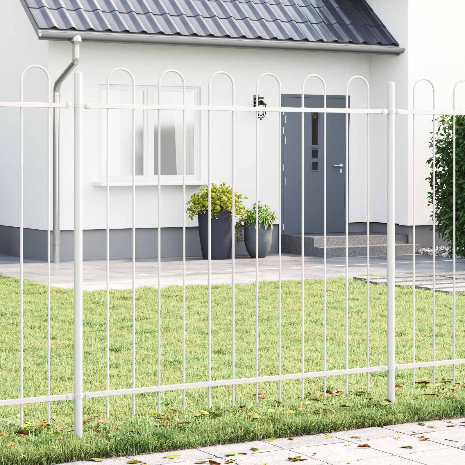 Gartenzaun BOXTEL 2 stk. 3,4 x 0,8 m Pulverbeschichteter Stahl