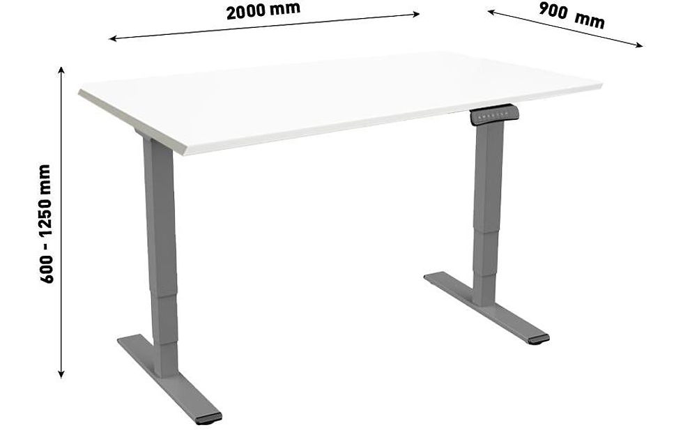 Miniaturbild: Contini ET225E 2 x 0.9 m, Dunkelgrau/Weiss