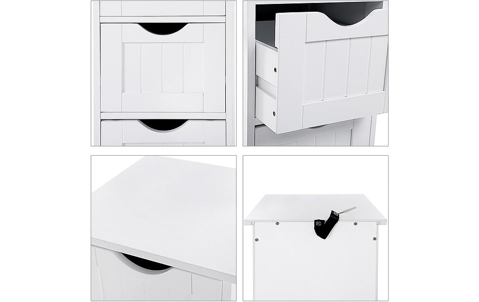 Miniaturbild: VASAGLE Badezimmerregal mit 4 Schubladen 30 x 82 cm, Weiss