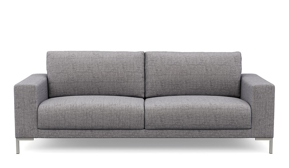 Miniaturbild: Detailaufnahme der Sitzpolster beim grauen NOREEN Sofa