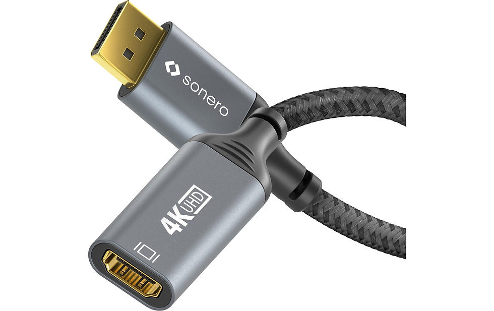 Miniaturbild: sonero Adapterkabel DisplayPort - HDMI – Nylon Mantel, 4K/60Hz