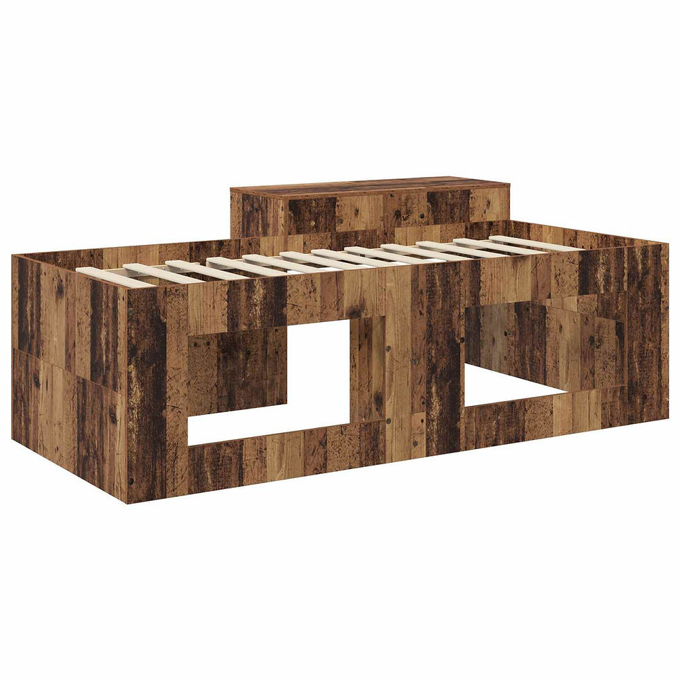 Miniaturbild: Hochbett mit Schreibtisch für Kinder Altholz 90 x 200 cm