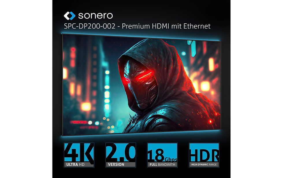 Miniaturbild: sonero Adapterkabel DisplayPort - HDMI – Nylon Mantel, 4K/60Hz