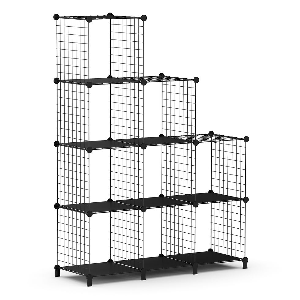 Miniaturbild: Regal Metall 9 Fächer 108 x 38 x 148 cm Schwarz