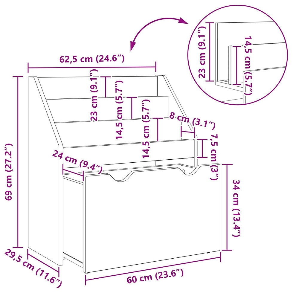 Miniaturbild: Kinderregal Altholz 60 x 29,5 x 69 cm Holzwerkstoff