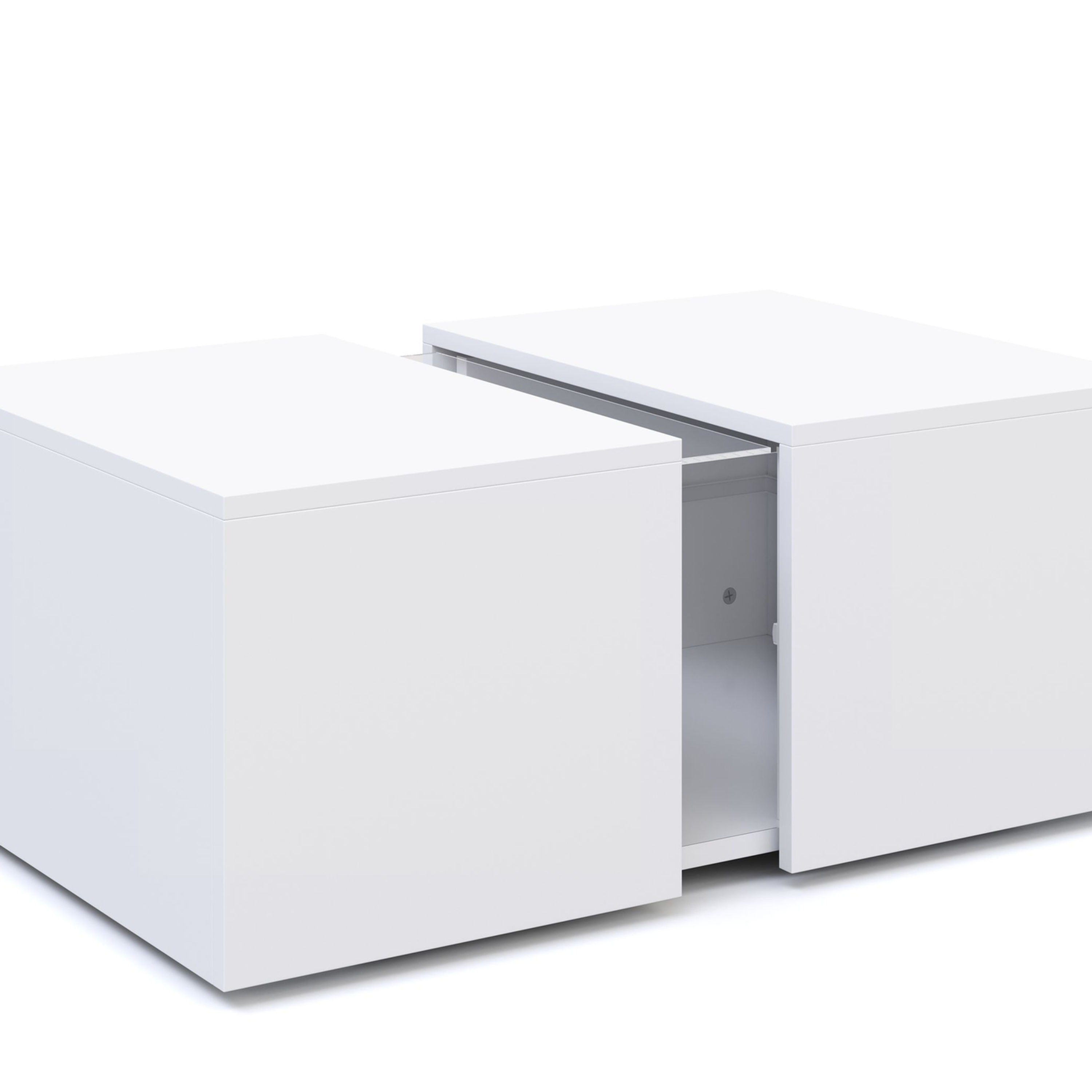 Beistelltisch LED Rena Weiss 77 x 50 x 32 cm