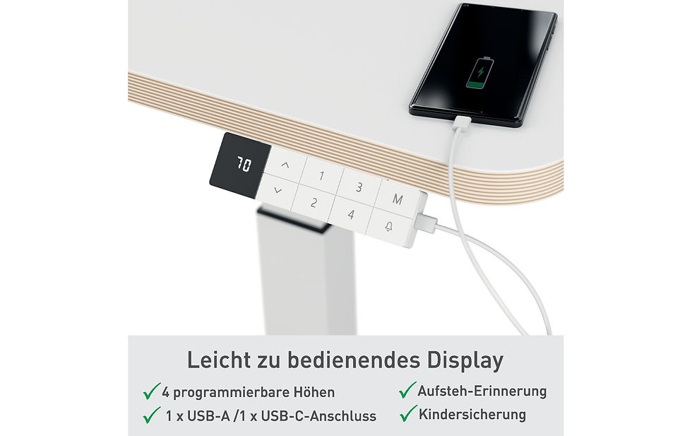 Miniaturbild: Leitz Ergo, höhenverstellbarer Sitz-Stehtisch Weiss – elektrisch, 80x60cm