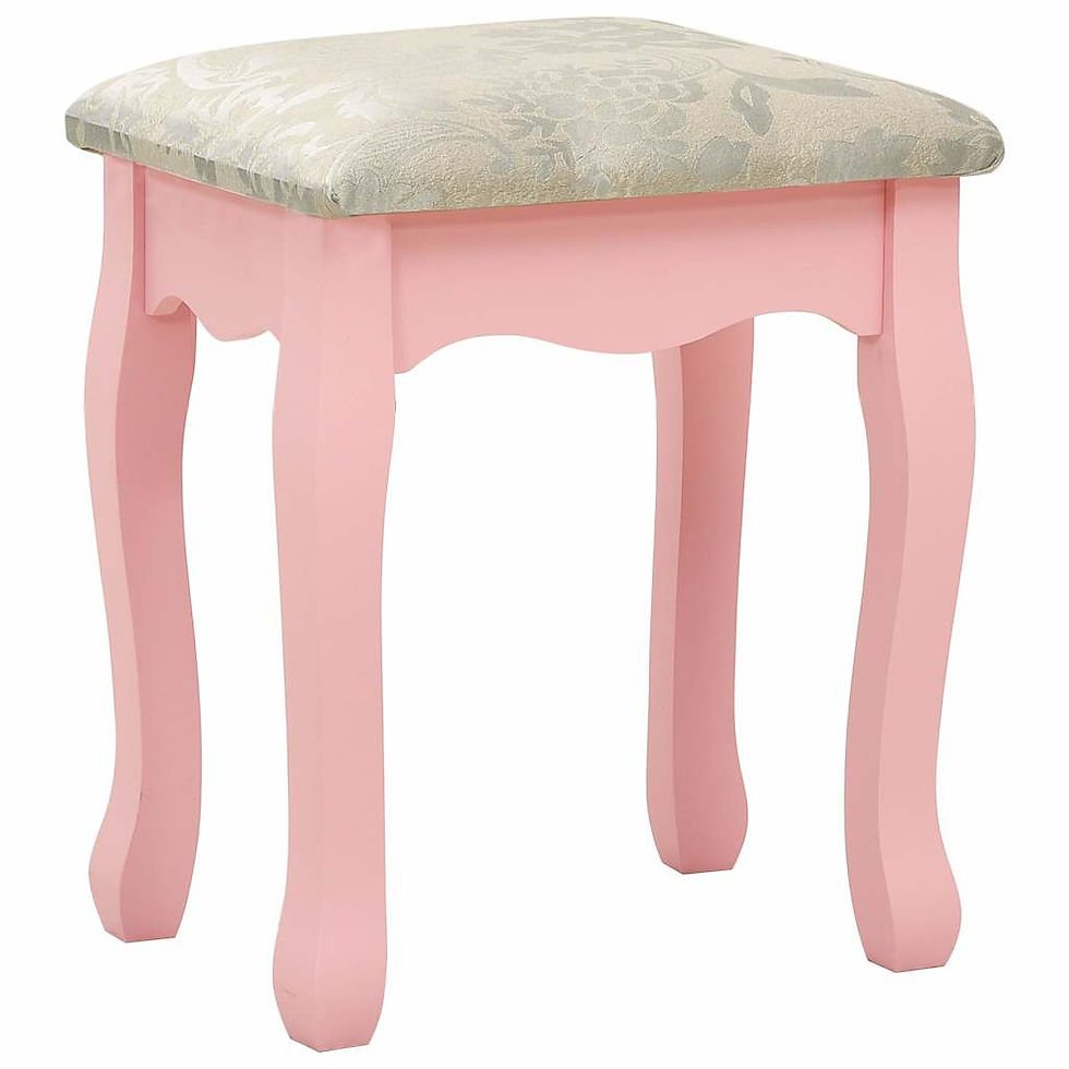 Miniaturbild: Schminktisch-Set mit Hocker Rosa 50x59x136 cm Paulownia-Holz