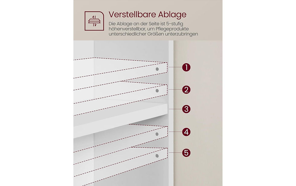 Miniaturbild: VASAGLE Waschbeckenunterschrank mit Fächern 80 x 64 cm, Weiss