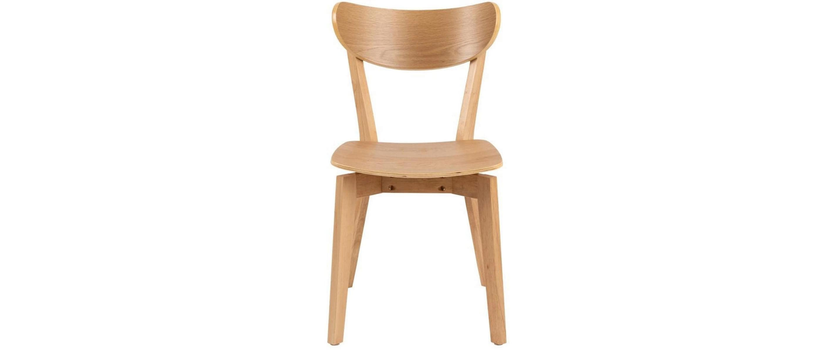 AC Design Stuhl Roxby 2 Stück, Nature – Gummibaum/Eiche, Braun