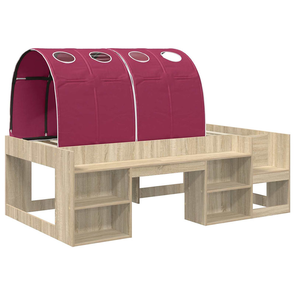 Miniaturbild: Kinder-Hochbett mit Stauraum Sonoma Eiche und Rot