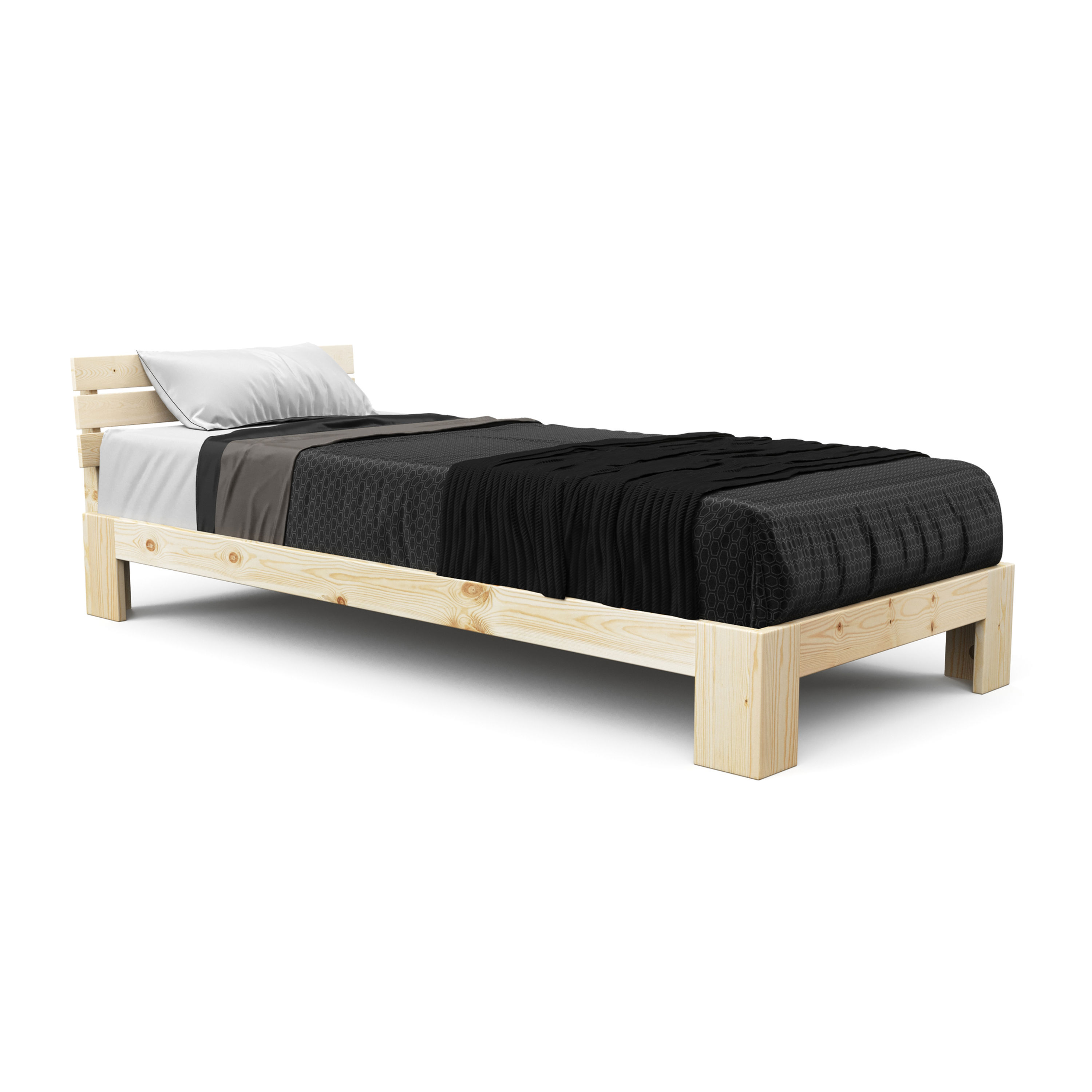 Massivholzbett JAYDEN 90 x 200 cm natur