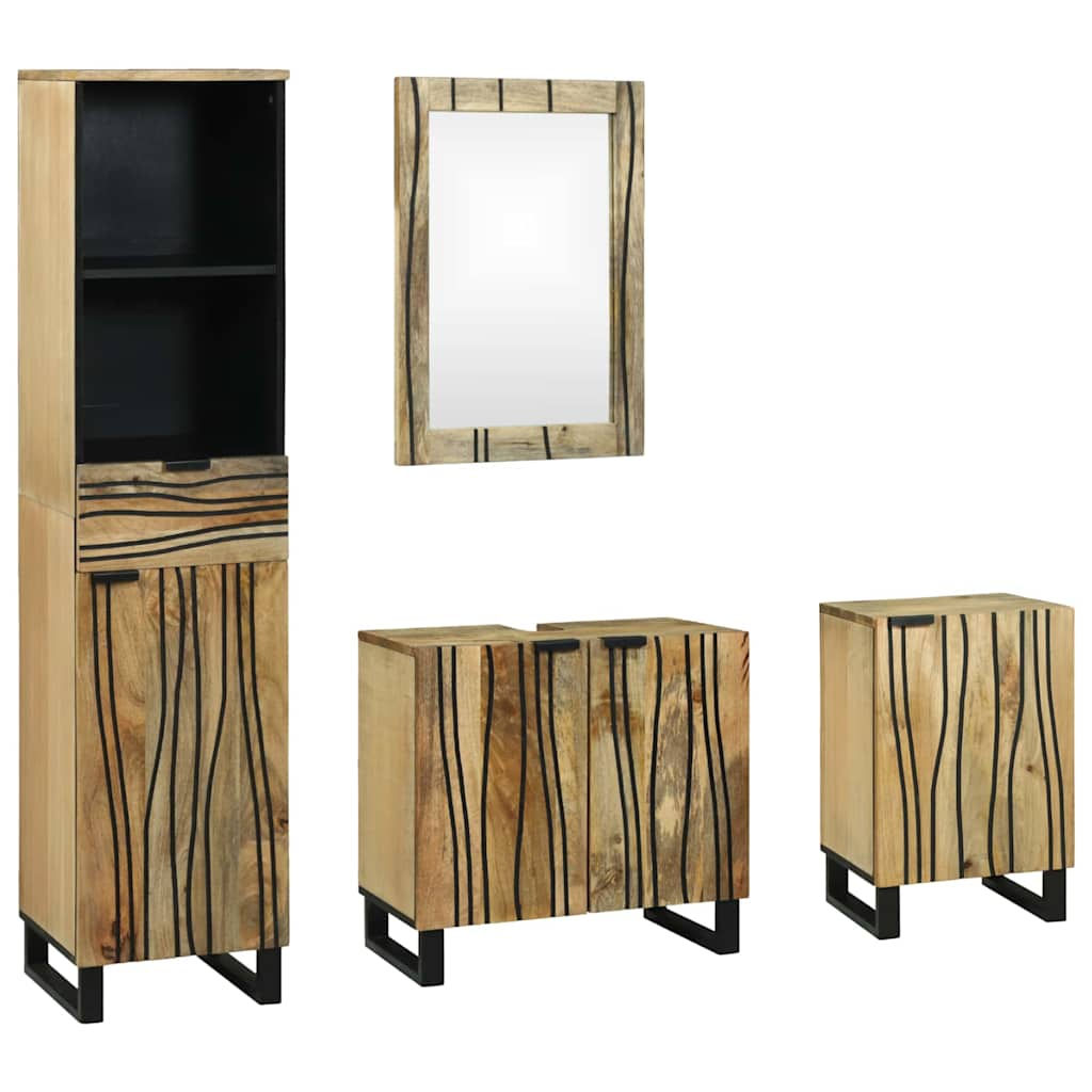 Badezimmermöbel-Set 4 Stk. Braun Holzwerkstoff